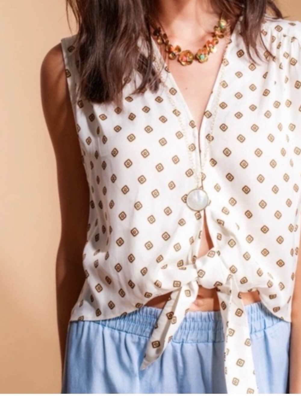 Free People
"Mornings in Marrakesh" sleeveless blouse, sz S, guc